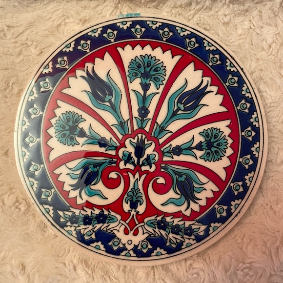 Rare Vintage 1970’s Round Ceramic Tile Trivet/Coaster - Picture 5 of 7